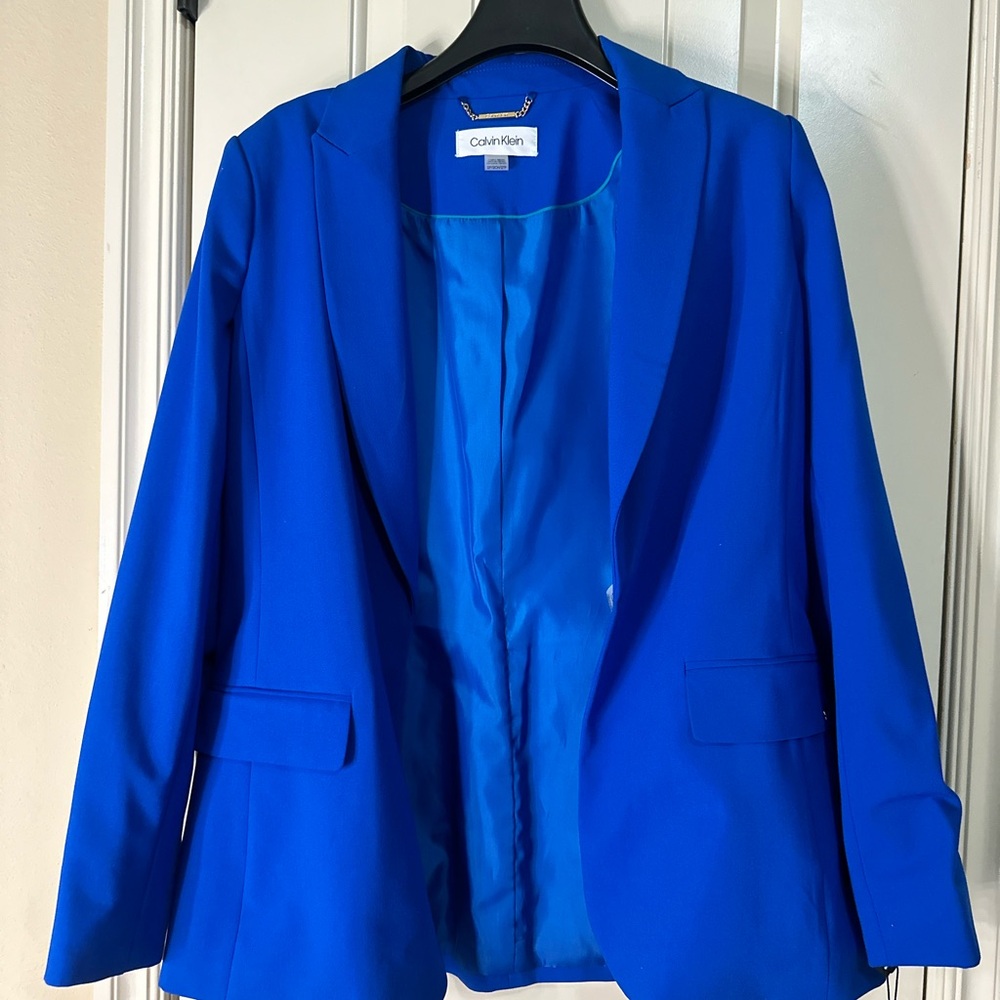 Calvin Klein Women's Vibrant Blue Suit Jacket